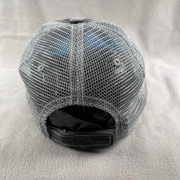 Glamping Hair Don't Care Hat Womens Gray Distressed Mesh Back - Picture 3 of 10